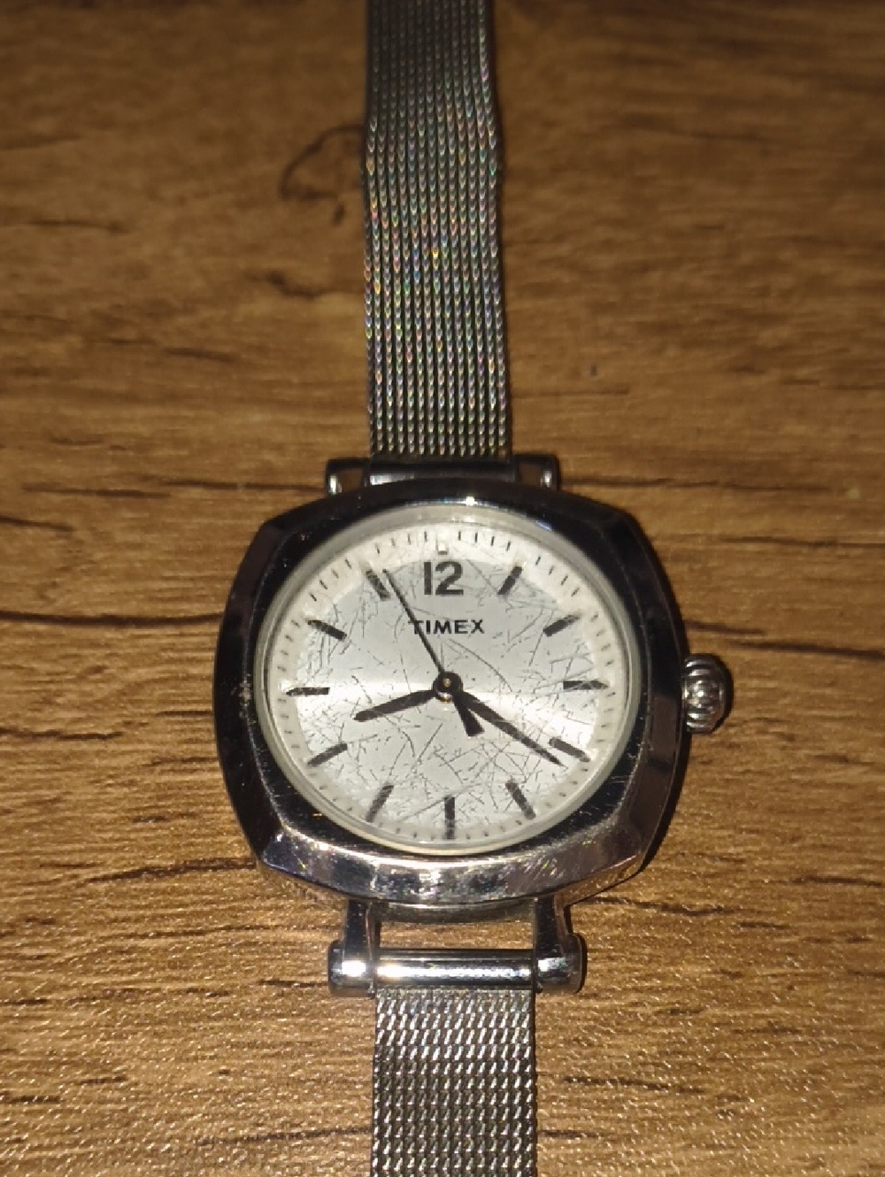 Classic Timex Women's Silver Tone Watch with Mesh Band
